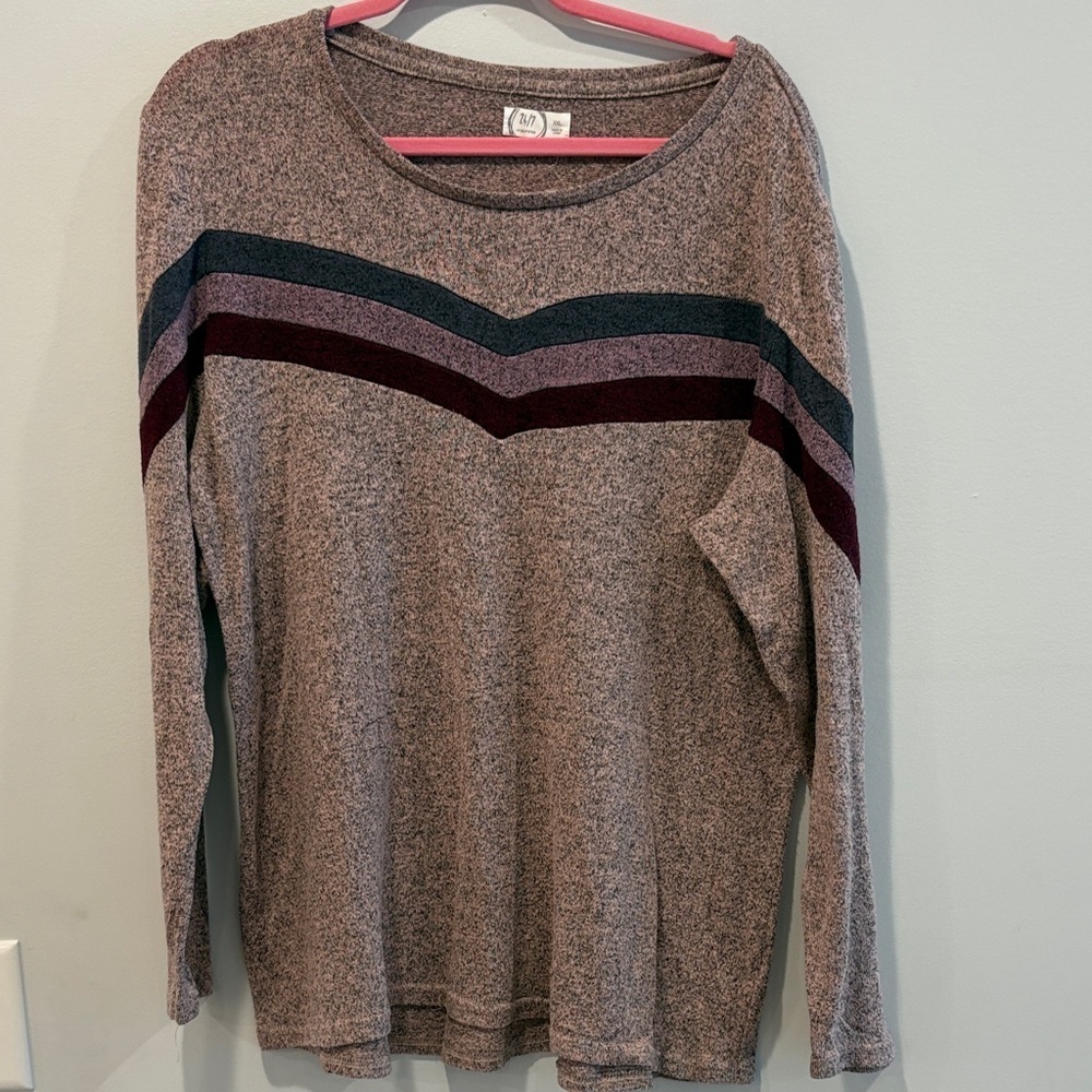 Maurices Pink and Brown Knit Top